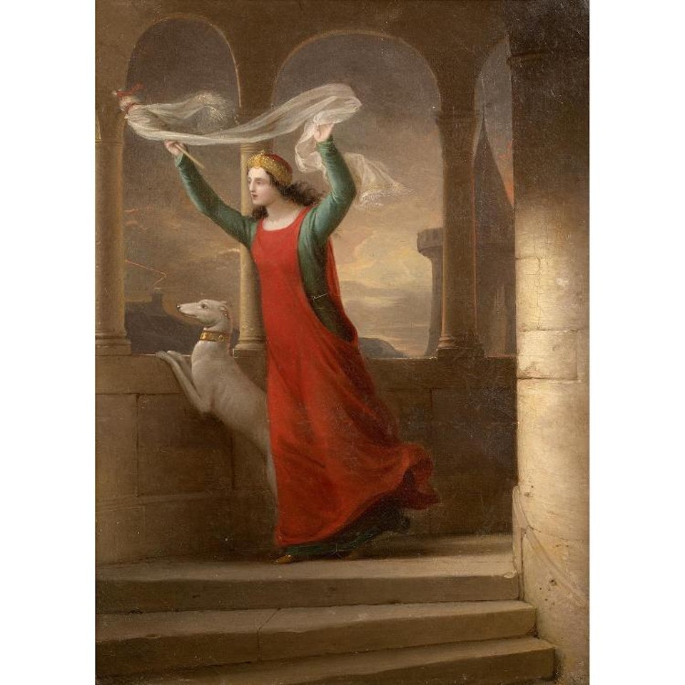Troubadour scene; SCENE TROUBADOUR by French School