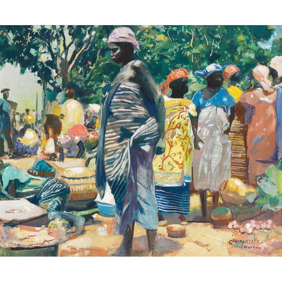 MARKET SCENE IN GUINEA by Jacques Majorelle