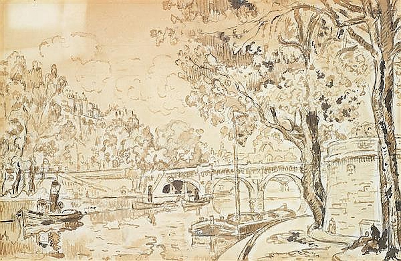 The Seine in Paris; Paris, le Pont neuf by Paul Signac