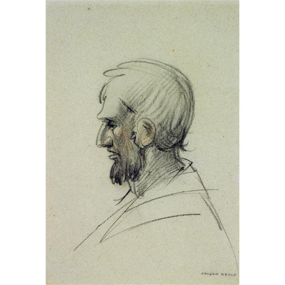 Portrait of a man in profile by Odilon Redon