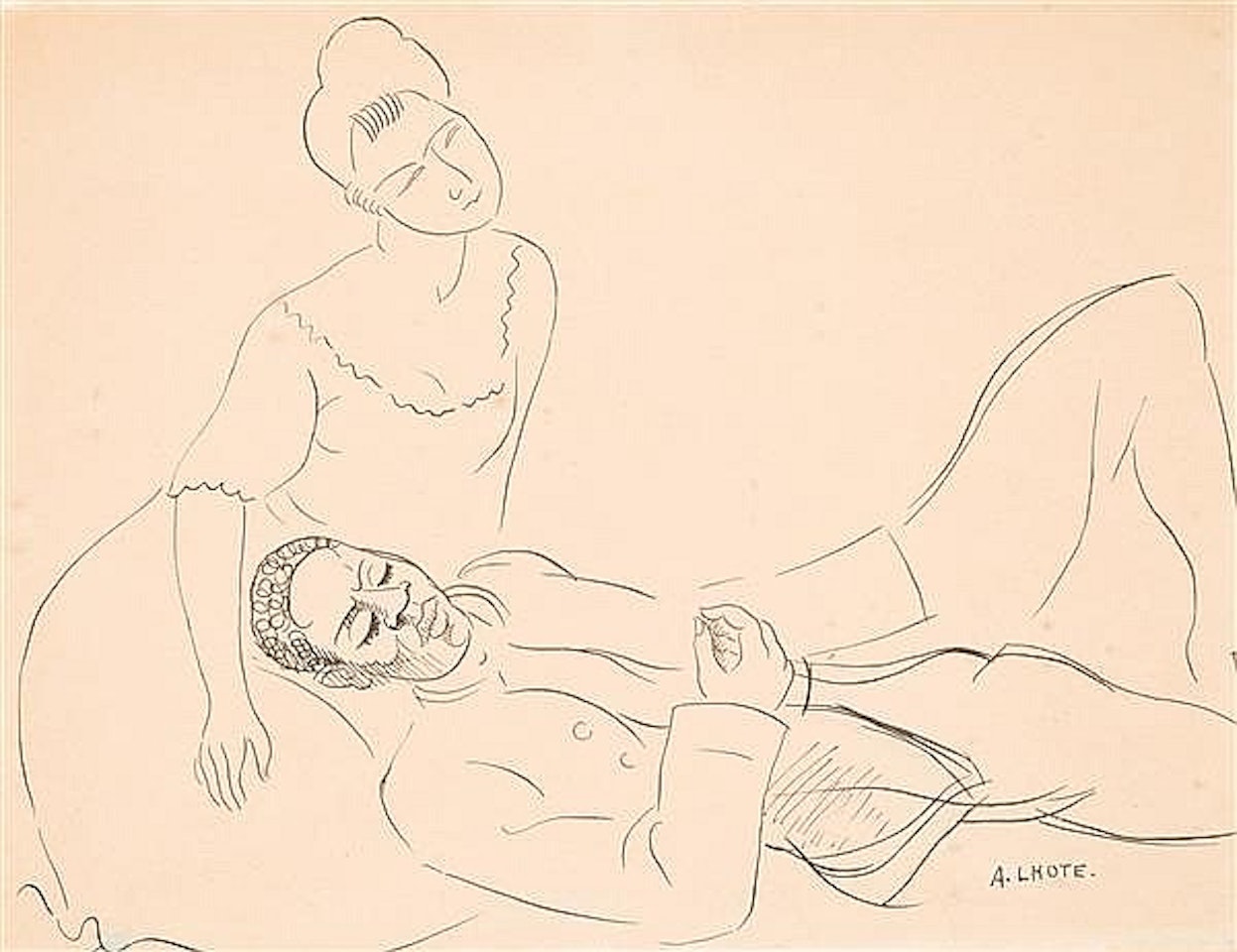 Illustration for “Escale” by Cocteau by André Lhote