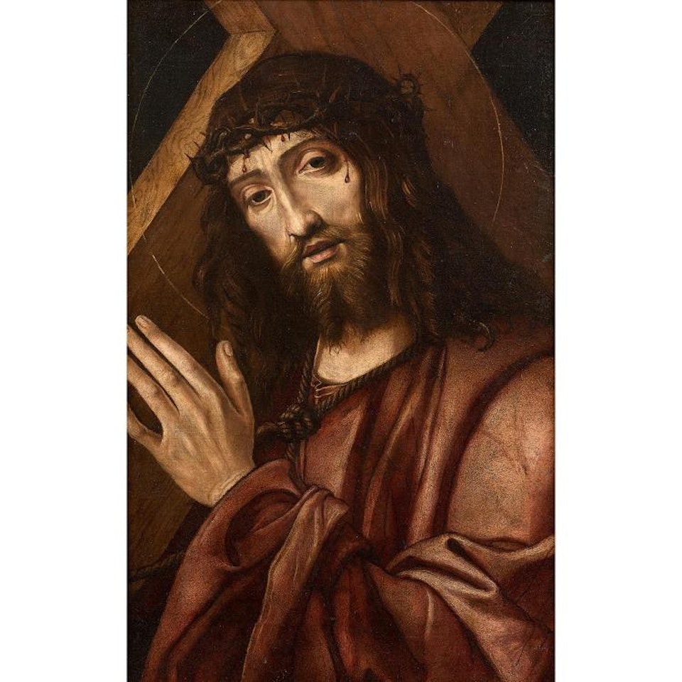 Christ carrying the cross; Christ carrying the Cross by Spanish School