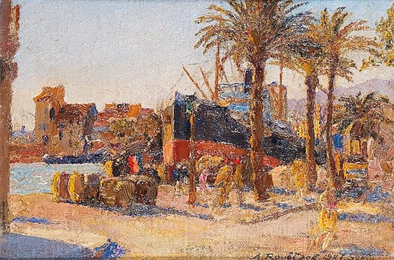 PORT IN TUNISIA by Alexandre Roubtzoff