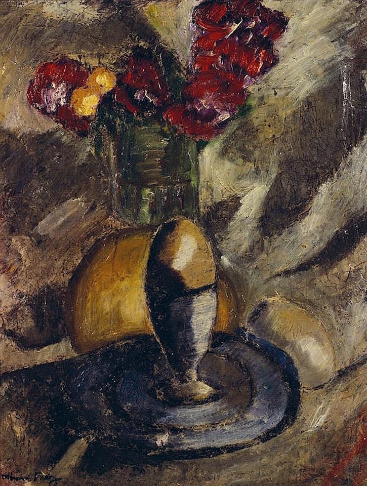 Bouquet de fleurs derrière un coquetier; Bouquet de fleurs derrière un coquetier by Othon Friesz