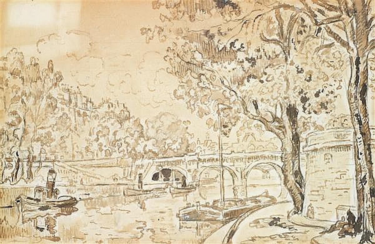 La Seine à Paris; Paris, le Pont neuf by Paul Signac
