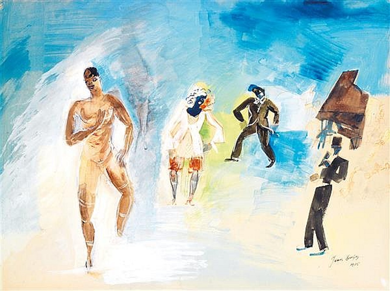 Les danseurs; Joséphine Baker et les danseurs by Jean Dufy