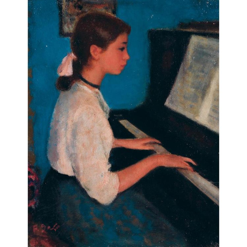Marie-Lize au piano, dans la chambre bleue; MARIE-LIZE AU PIANO, DANS LA CHAMBRE BLEUE by François Gall