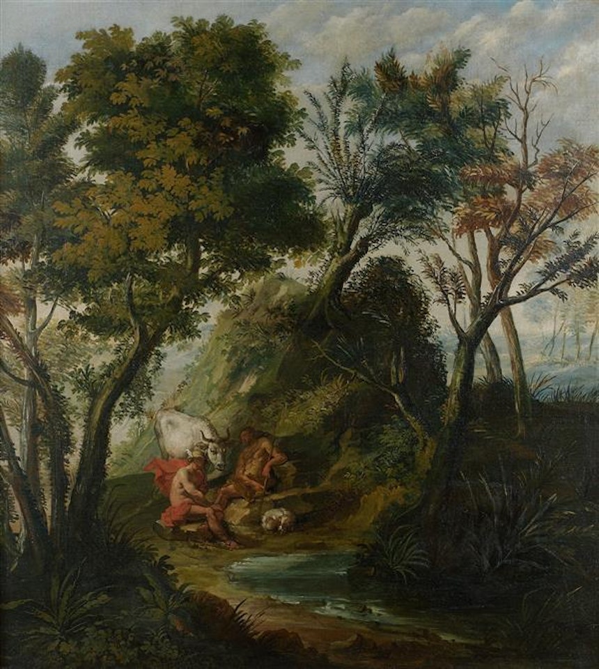 LANDSCAPE WITH MERCURY AND ARGUS; Landscape with Mercury and Argus by Flemish School