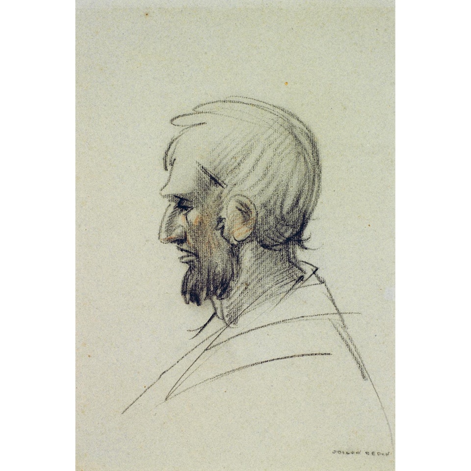 PORTRAIT OF A MAN IN PROFILE by Odilon Redon