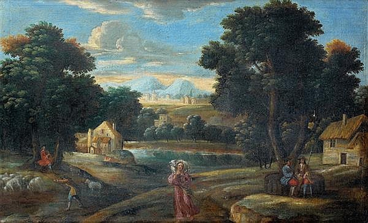 Saint John in a landscape by Flemish School