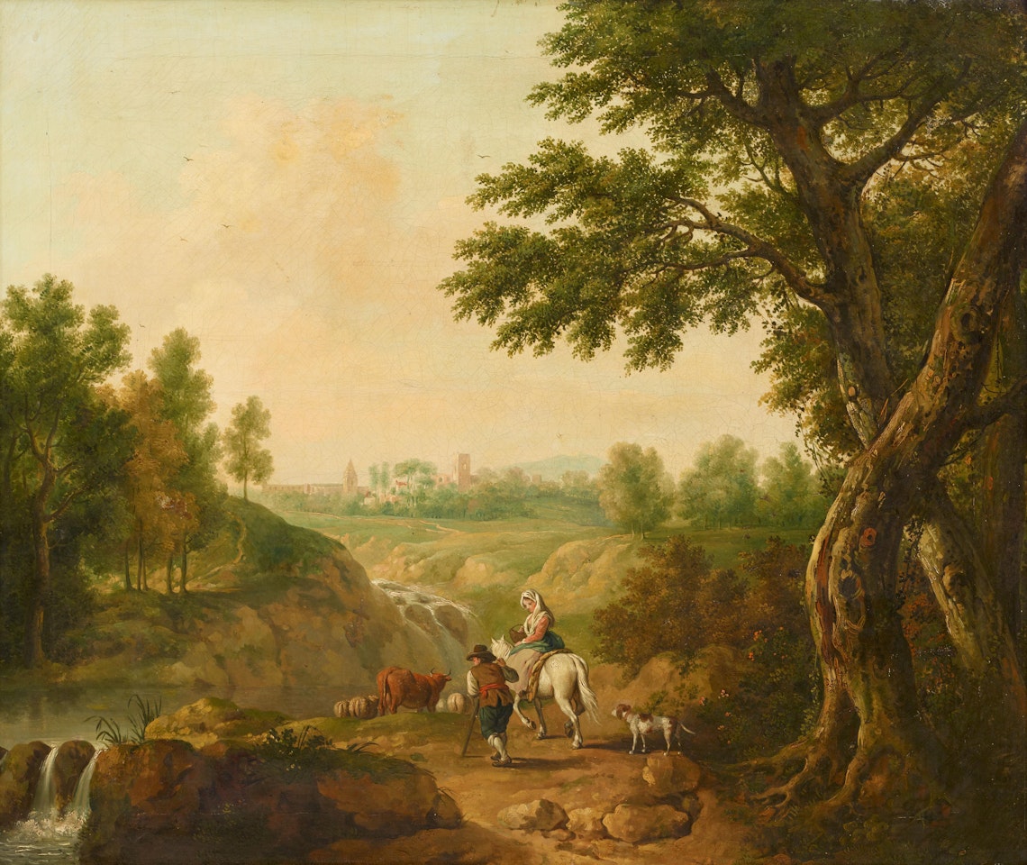 Landscape with Shepherd and Peasant by Francesco Zuccarelli