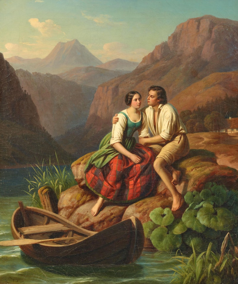 The fishing couple at Hintersee near Berchtesgaden by Carl Spitzweg