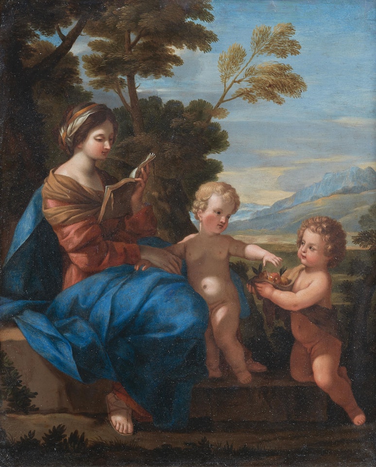 Madonna with Christ and the infant Saint John by Roman School