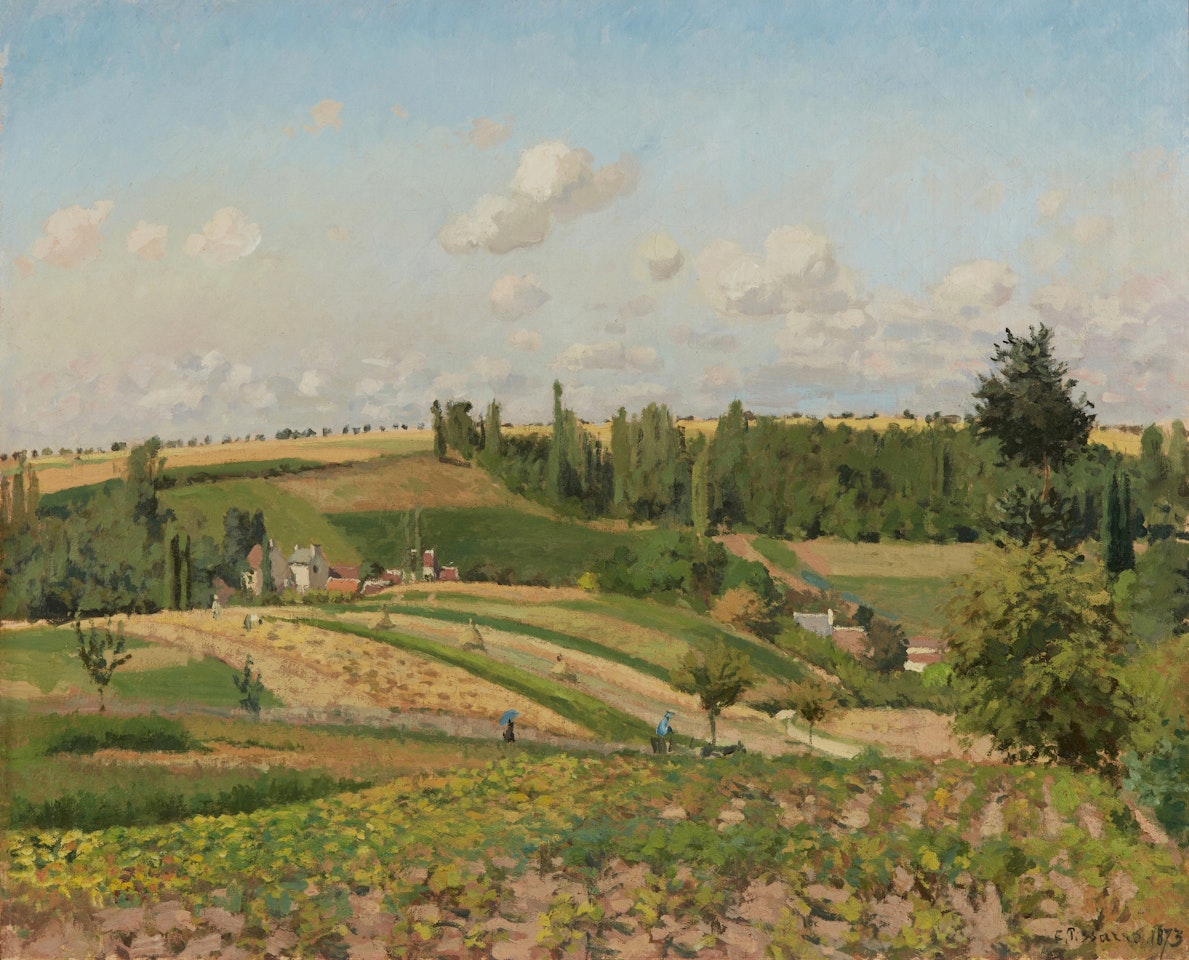 Paysage aux Pâtis, Pontoise, la moisson by Camille Pissarro