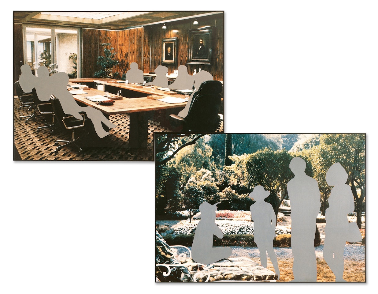 Two Groups (One Warm/One Cool) In Different Environments by John Baldessari