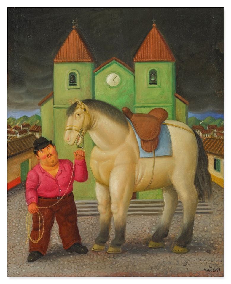 Hombre y caballo by Fernando Botero