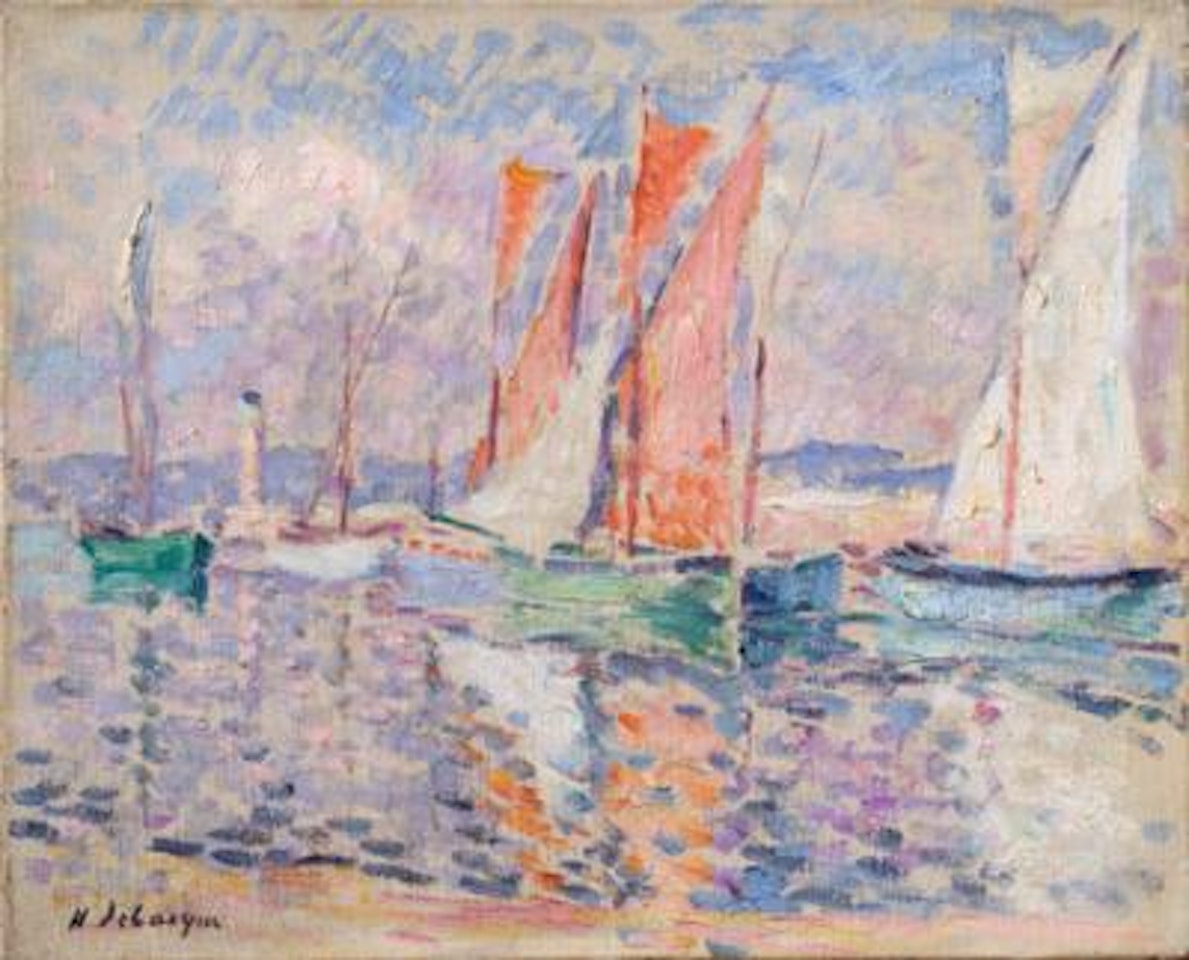 Voiliers dans le port de Saint-Tropez by Henri Lebasque