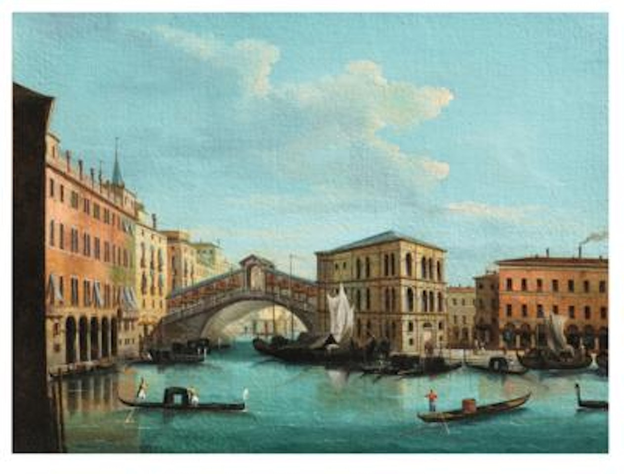 The Canal Grande with the Rialto Bridge and the Palazzo dei Camerlenghi, Venice by Giuseppe Bernardino Bison