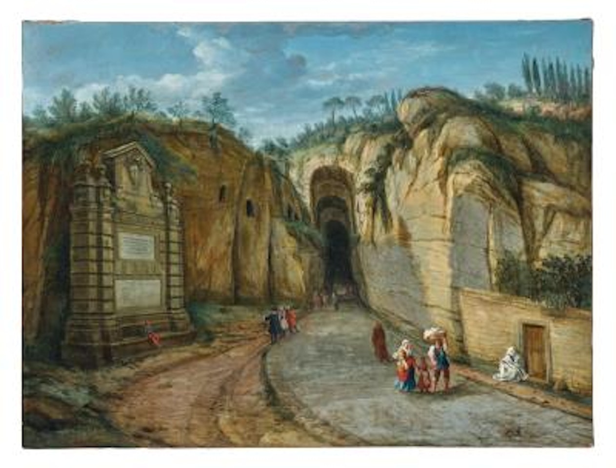 The Grotto of Pozzuoli with Virgil‘s Tomb, Naples by Gaspar van Wittel