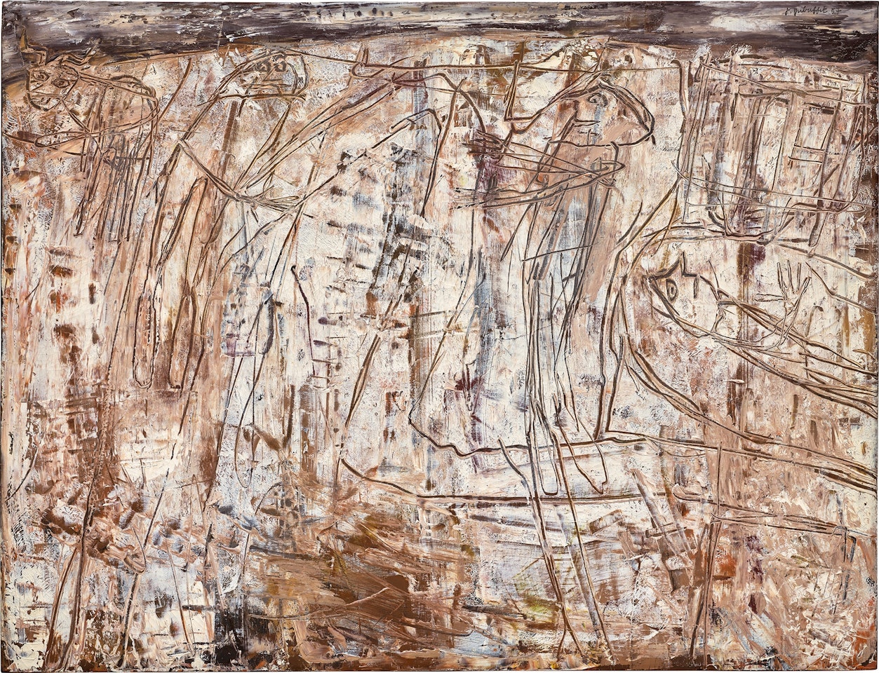 Paysage à la vache (Le rendez-vous) by Jean Dubuffet