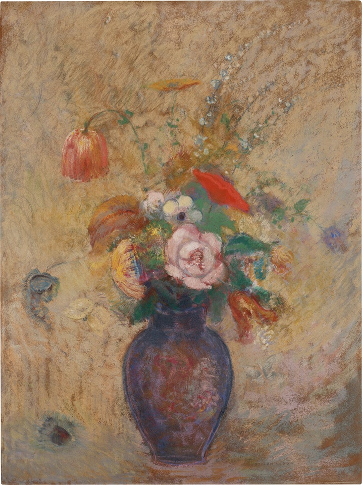 Fleurs dans un vase by Odilon Redon