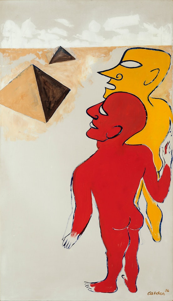 Two men, two pyramids by Alexander Calder