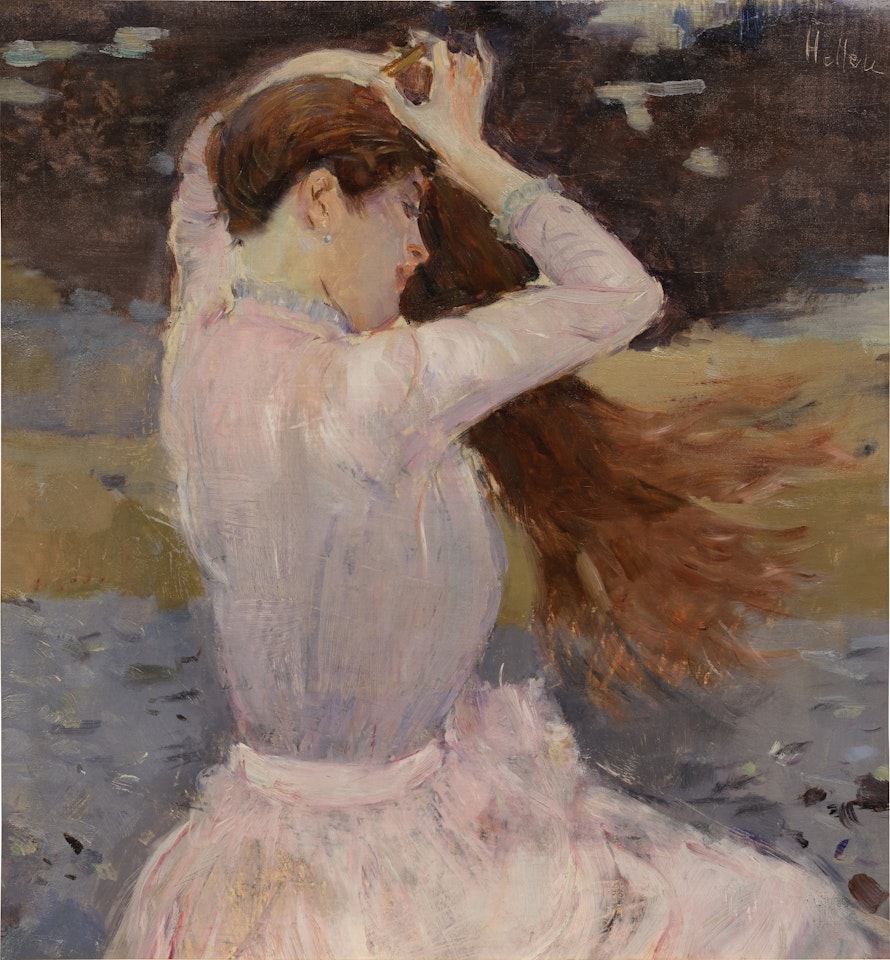 Jeune femme se coiffant by Paul César Helleu