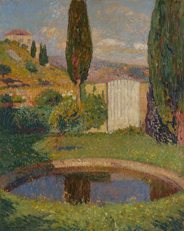 Bassin ouest du Parc de Marquayrol avec vue sur l"atelier d"Henri Martin by Henri Martin