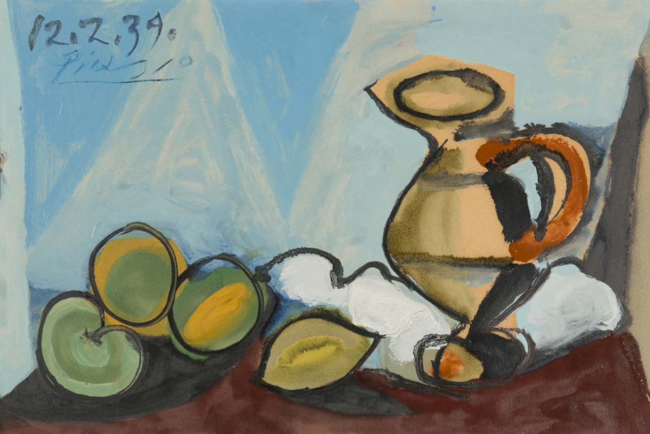 Nature morte, pichet et fruits by Pablo Picasso