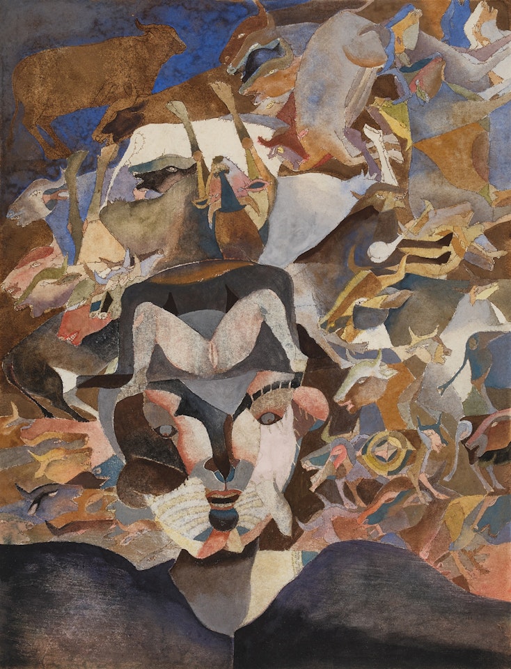 Man and Cows by Francisco Toledo