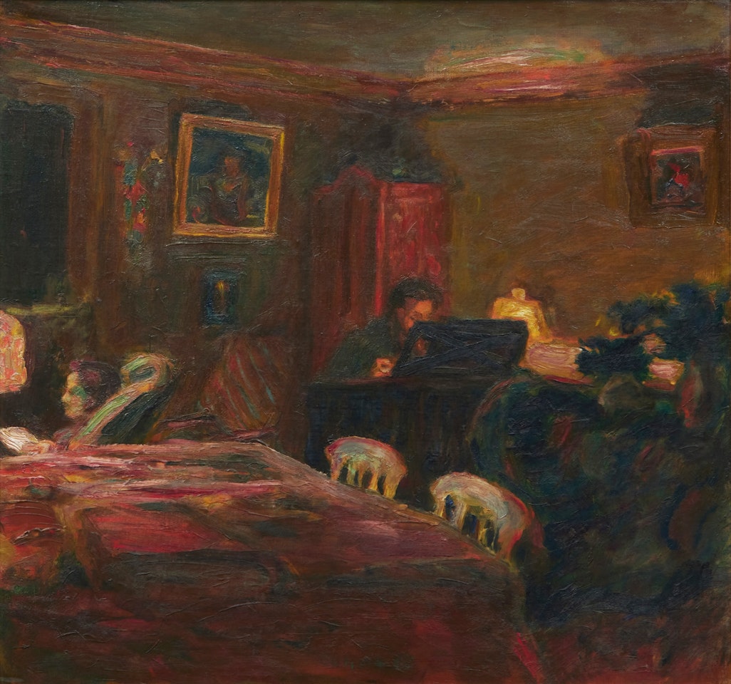 Claude Terrasse au piano, sous la lampe (Au Grand-Lemps) by Pierre Bonnard