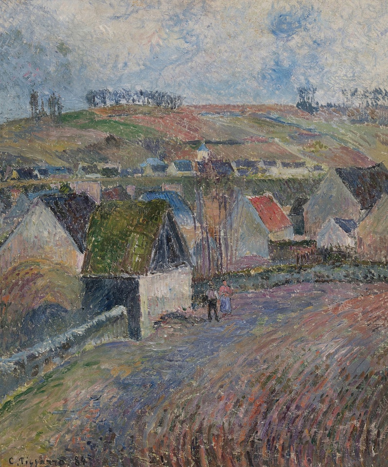 Vue sur le village d"Osny by Camille Pissarro