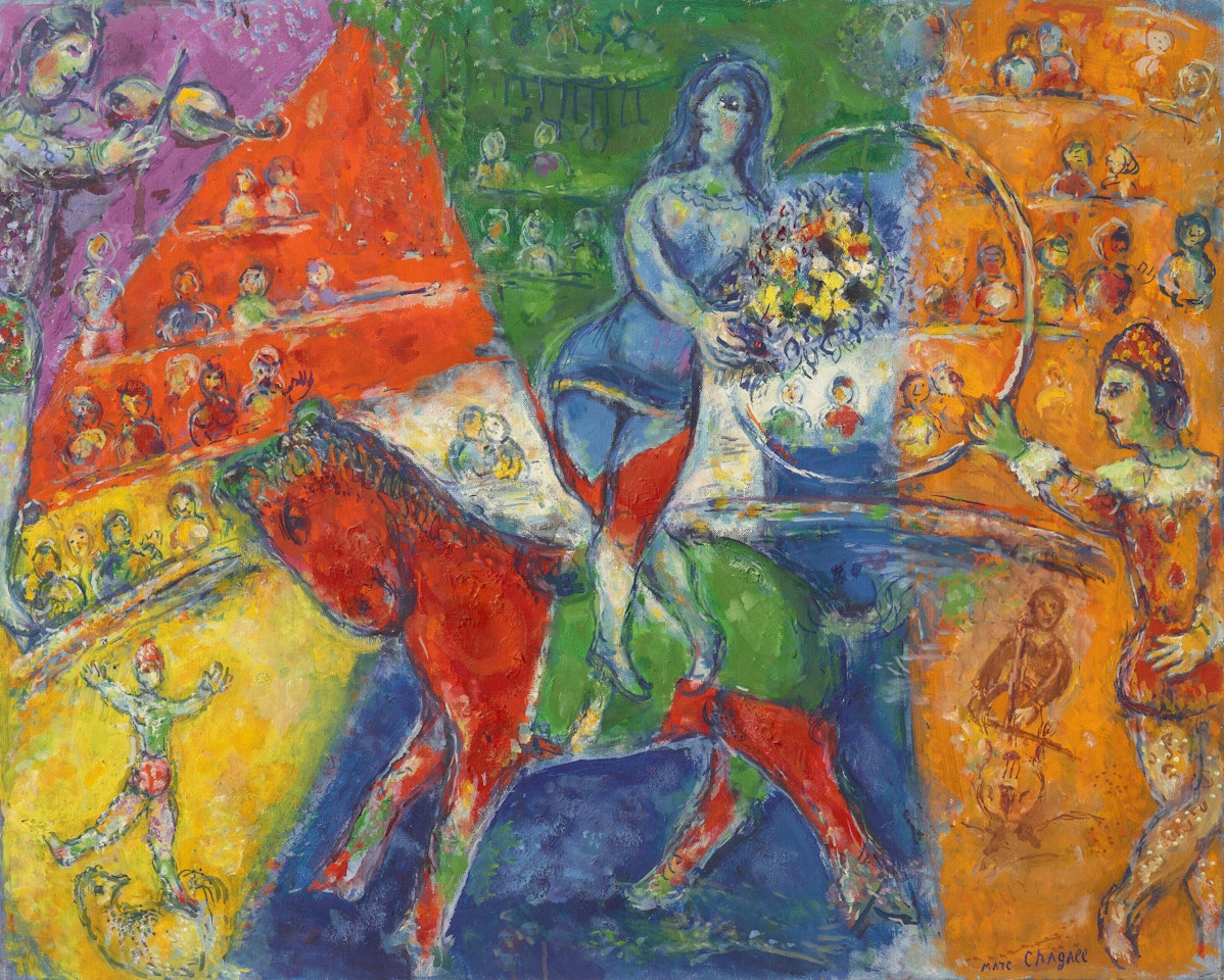 Le cirque rouge et bleu by Marc Chagall