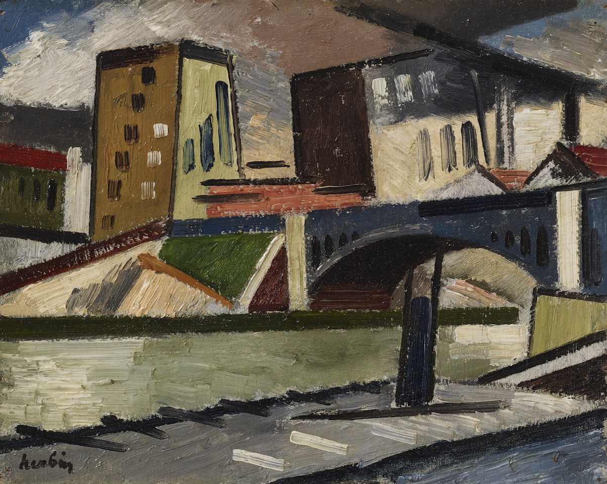 Le Pont Marie, c ô té aval by Auguste Herbin