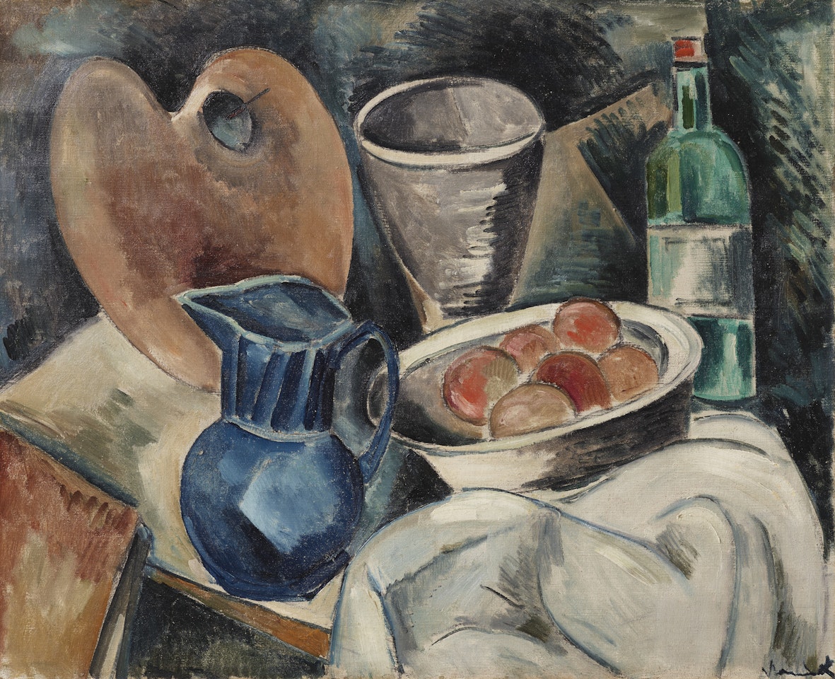 Nature morte à la palette et aux fruits by Maurice de Vlaminck