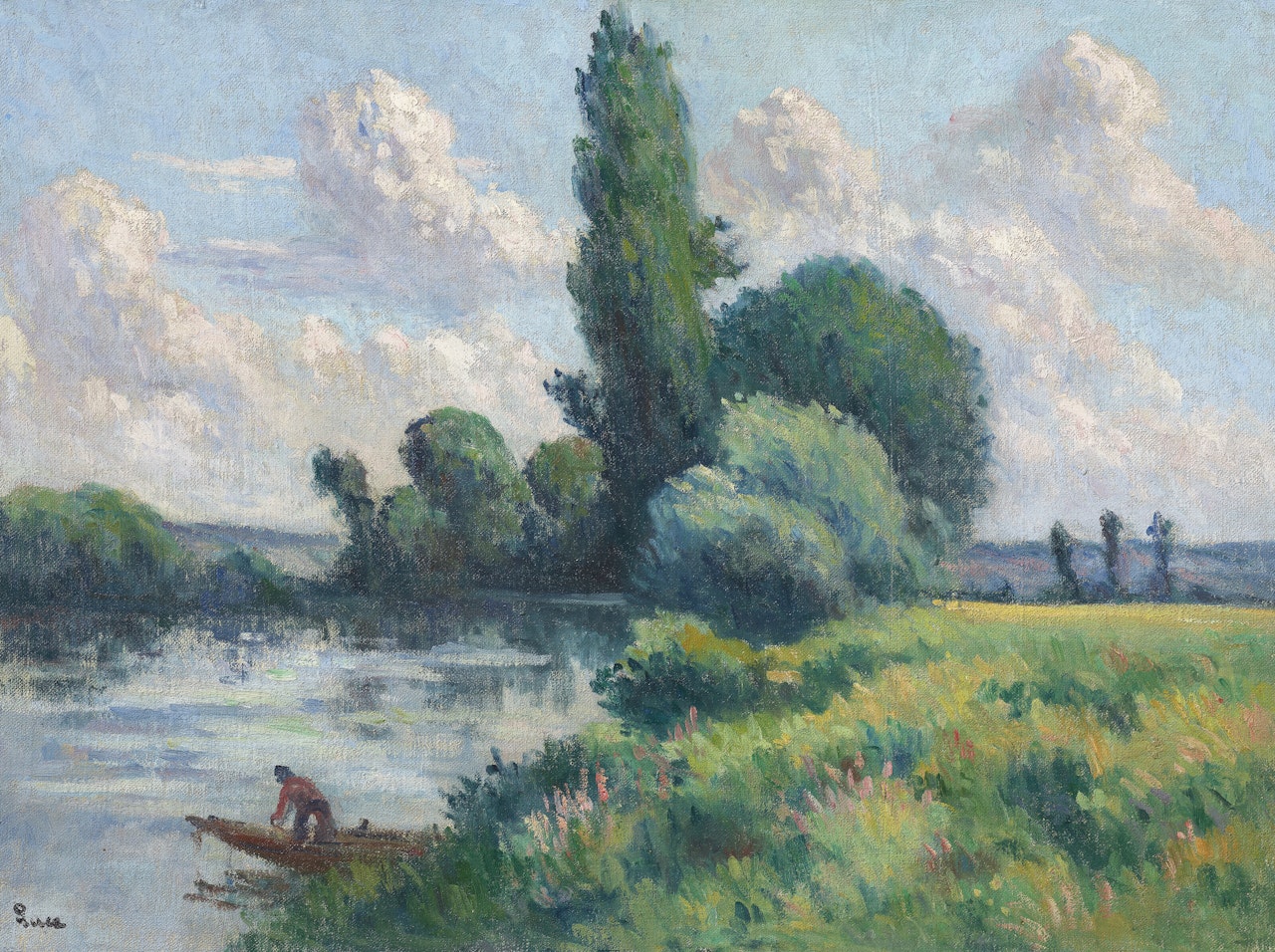 Rolleboise, Le petit bras de Seine by Maximilien Luce