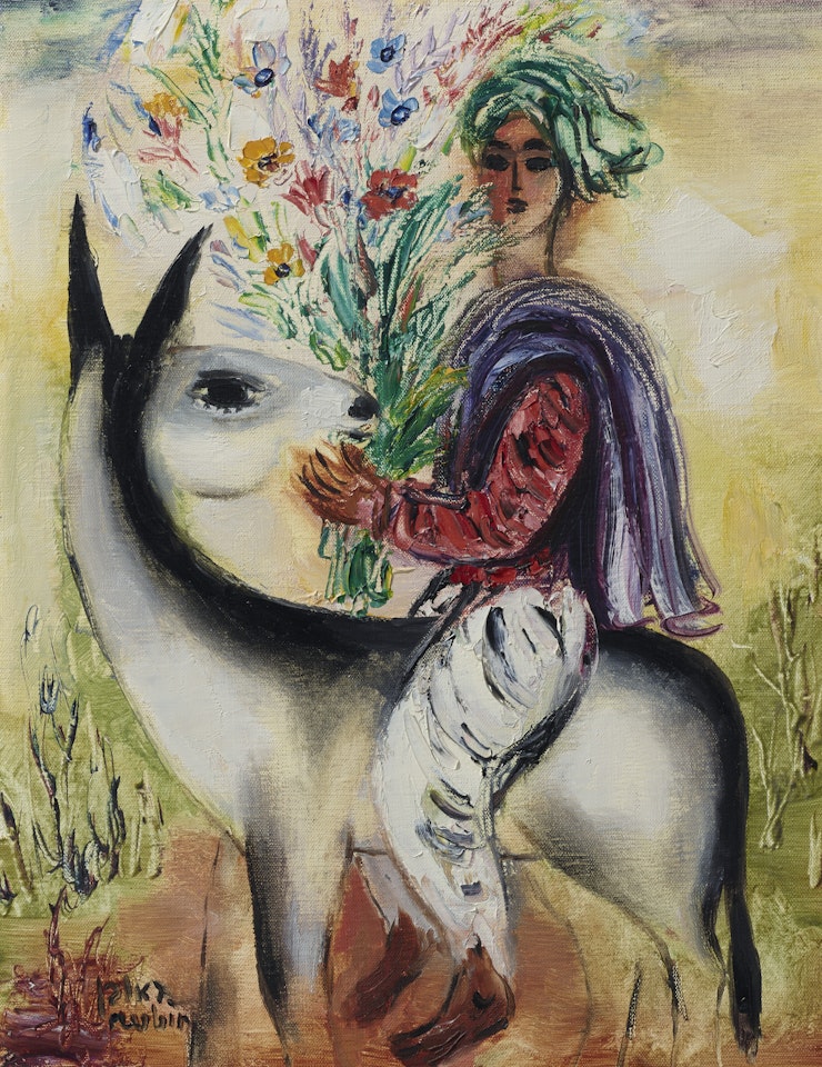 Rider with Bouquet by Reuven Rubin