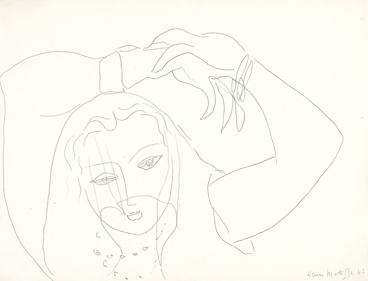Tête de femme avec voile by Henri Matisse