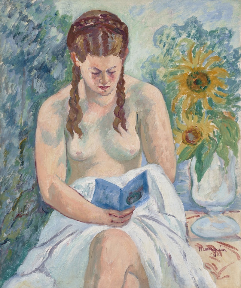 Geneviève Sauty nue lisant by Henri Manguin