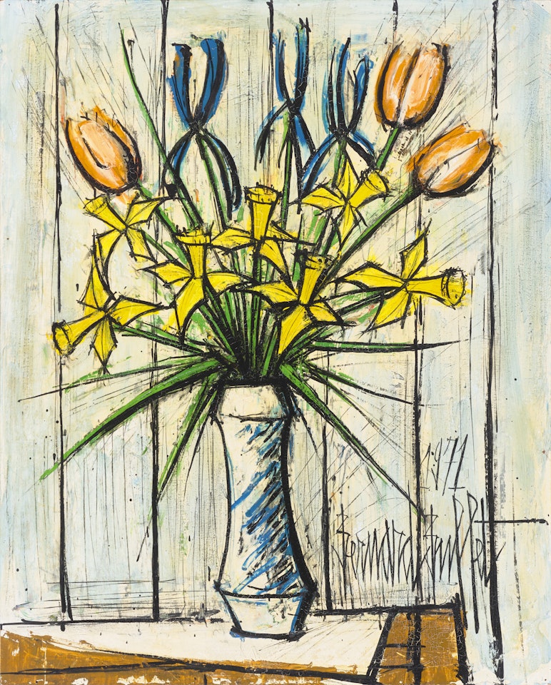 Bouquet aux tulipes oranges by Bernard Buffet