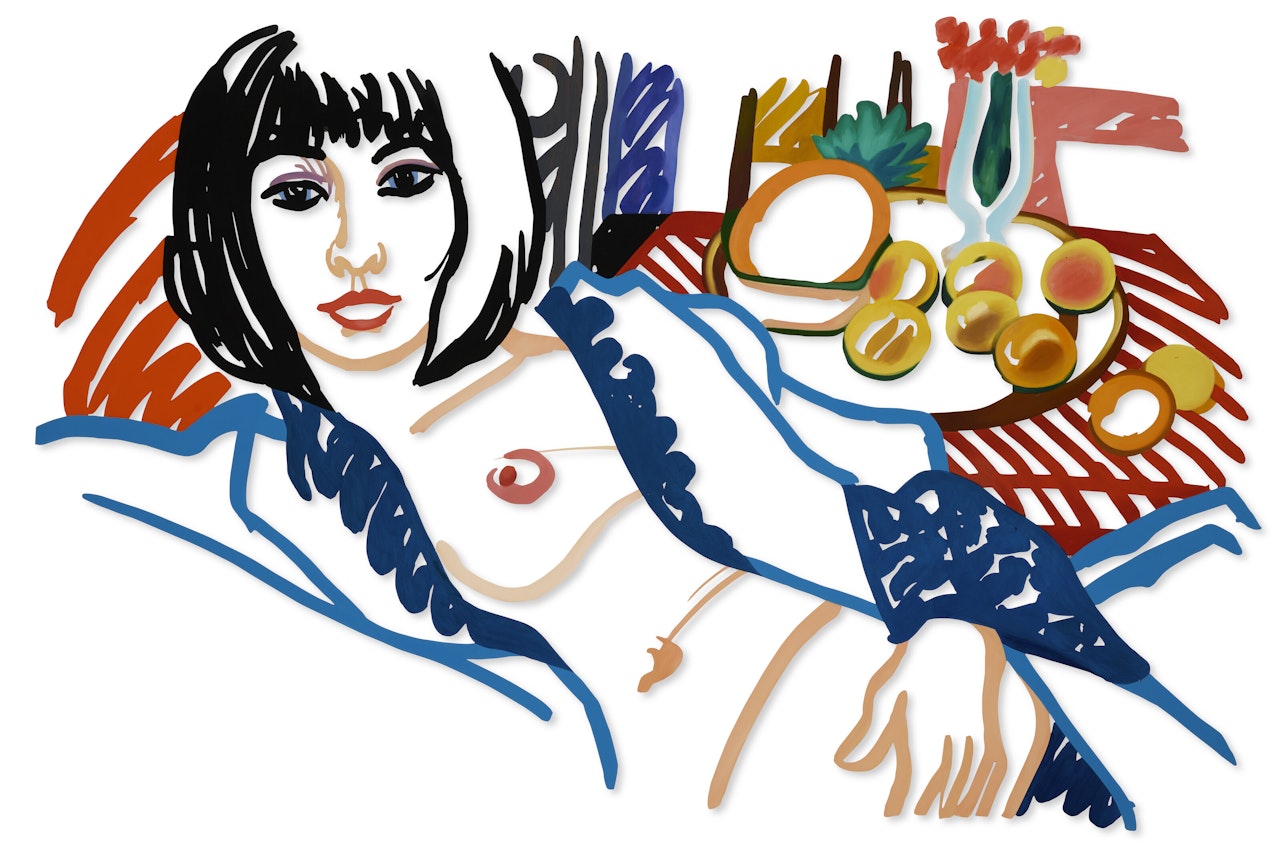 Monica in Robe with Matisse by Tom Wesselmann