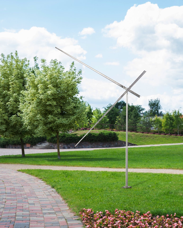 One Up, One Down, Oblique Gyratory III by George Rickey