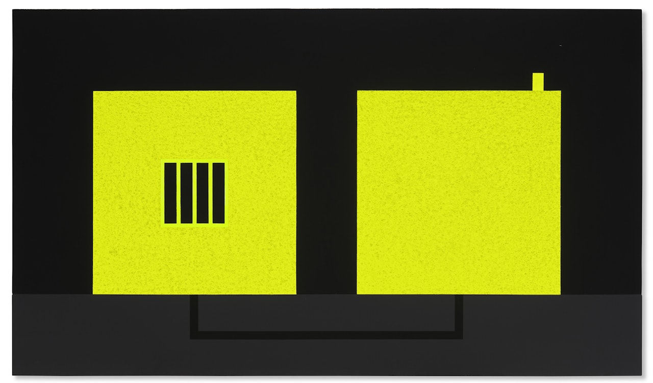 Prison and Cell with Smokestack and Conduit by Peter Halley