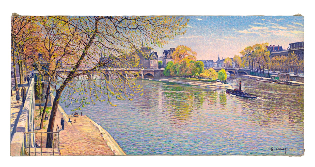 Le Pont Neuf à Paris, Printemps, après midi by Gustave Cariot
