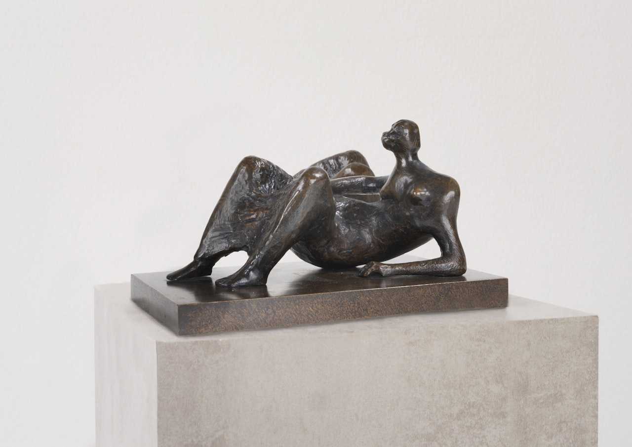 Maquette for Reclining Figure: Angles; lining by Henry Moore