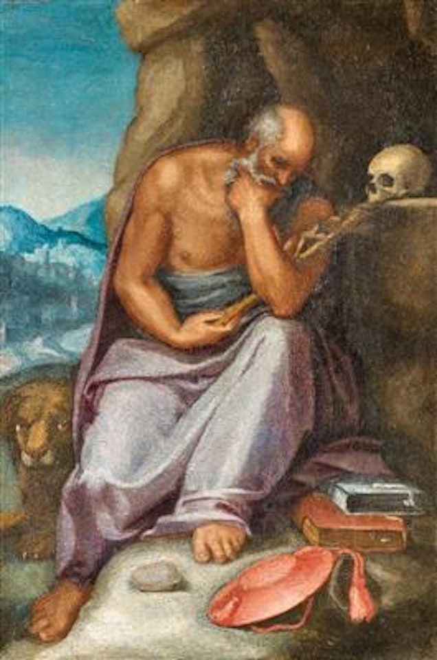 The Penitent Saint Jerome by Roman School