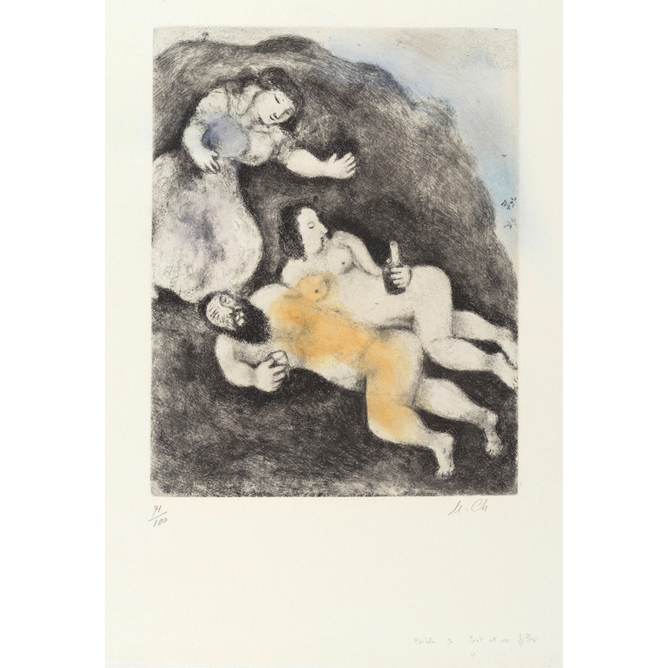 Lot et ses filles (Vollard 207; Cramer bk. 30) by Marc Chagall