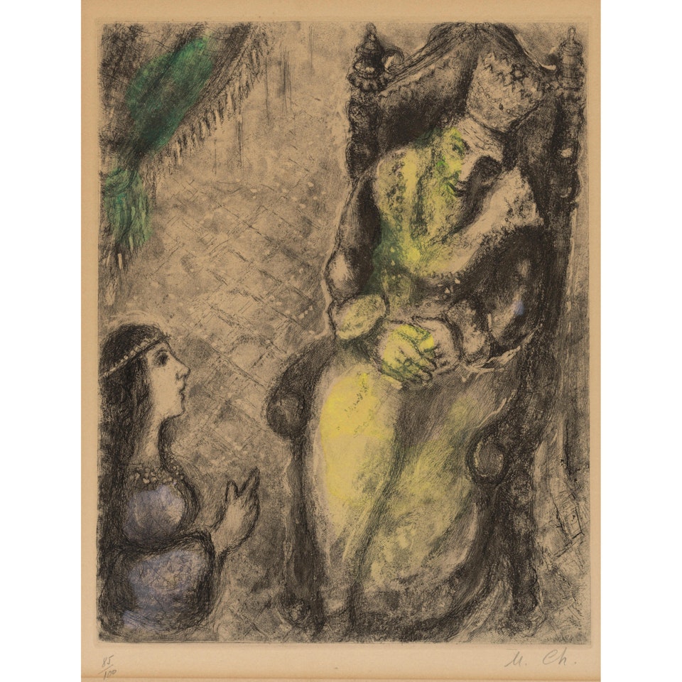 Bathsheba aux pieds de David, from La Bible (Vollard 274; Cramer bk. 30) by Marc Chagall