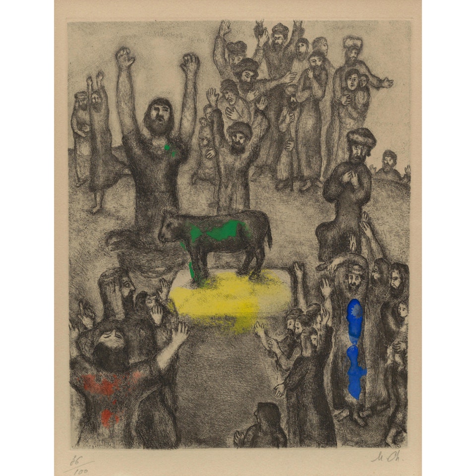 Le veau d"or, from La Bible (Vollard 236; Cramer bk. 30) by Marc Chagall