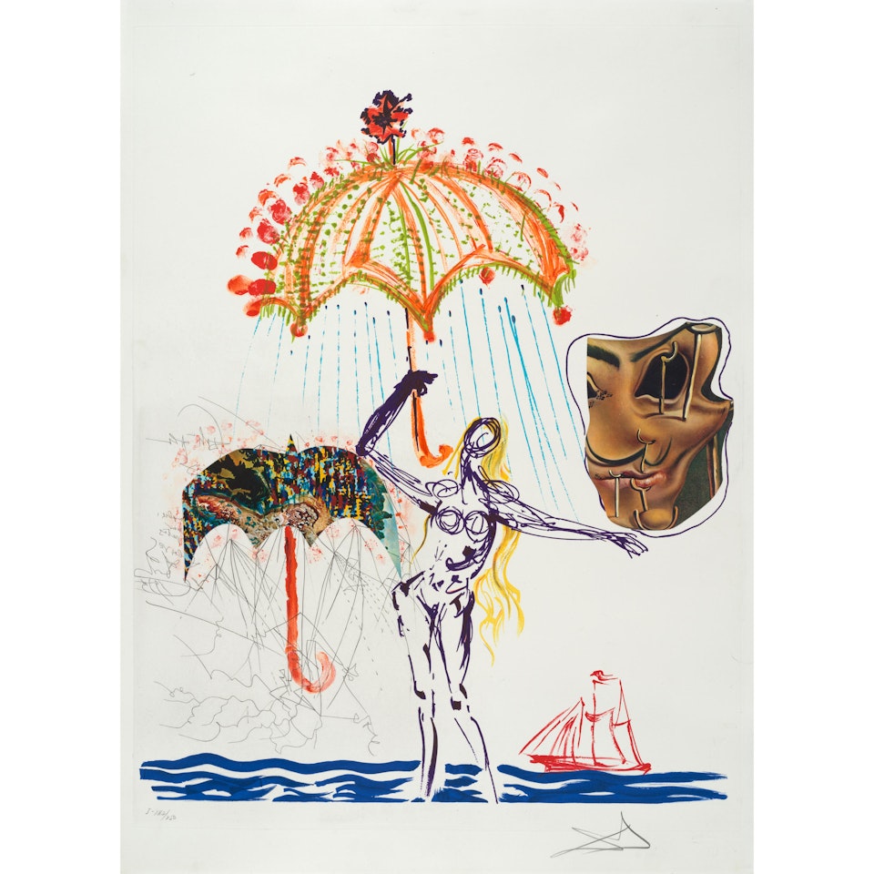 Anti-Umbrella with Atomized Liquid, from Imaginations and Objects of the Future (Field 75-11-H) by Salvador Dali